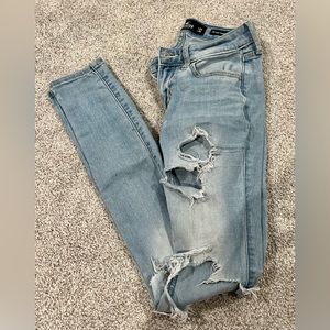 Distressed Hollister Low-Rise Super Skinny Jeans
